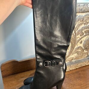 Coach Black Leather Buckle Boots women’s size 9.5 NWOT